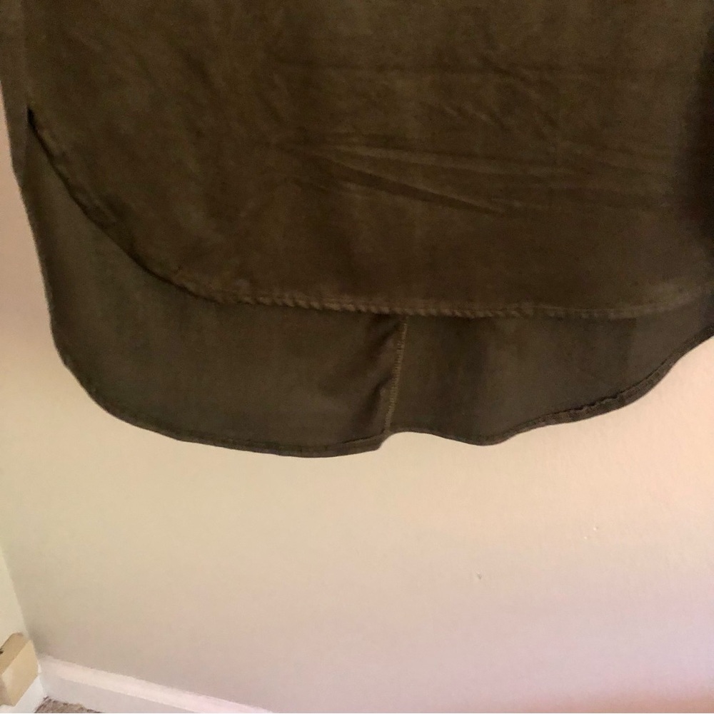 Vintage Caren Sport Plus Size Dark Green Sleeveless High Low Midi Dress - Picture 4 of 8